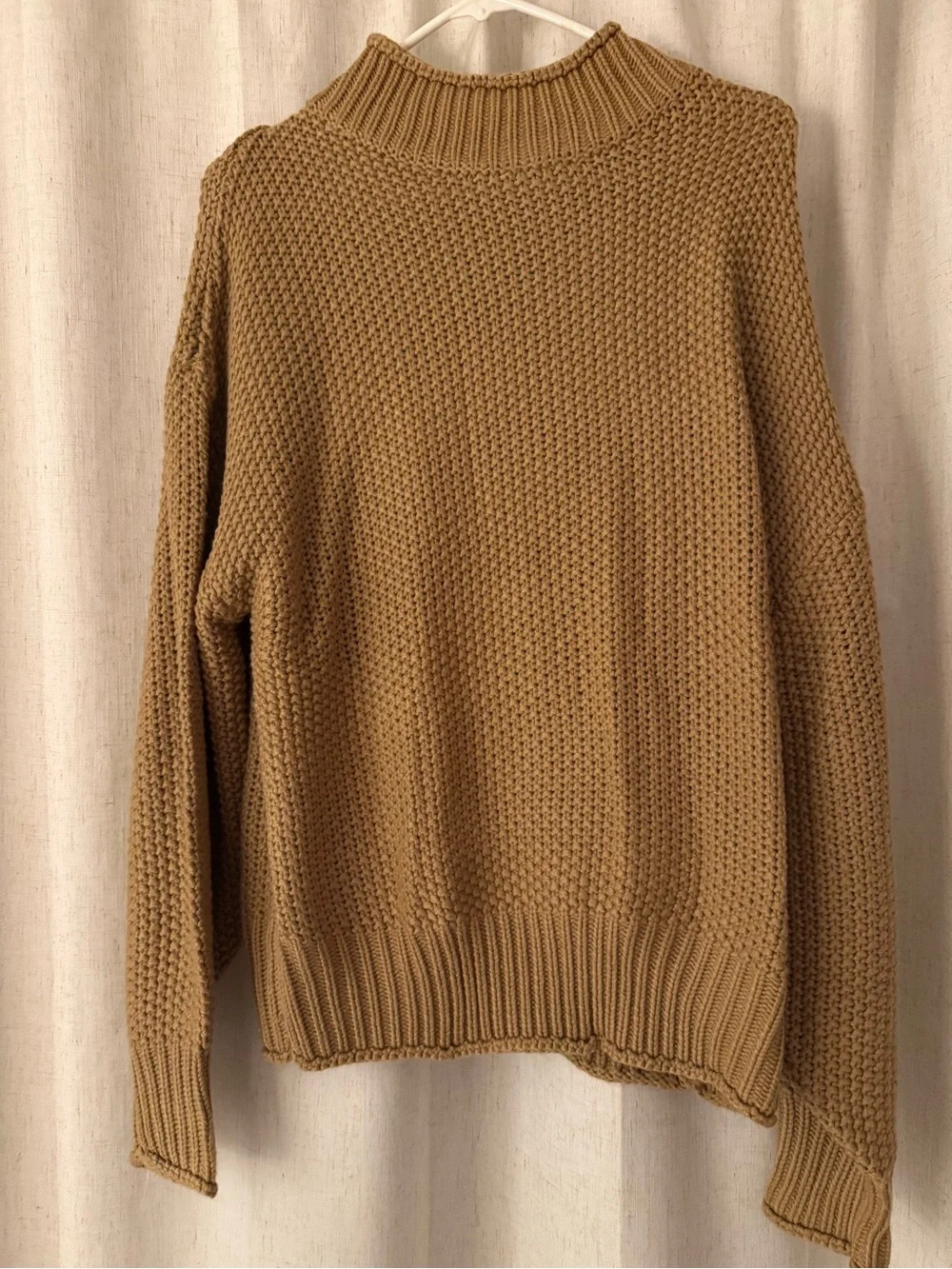 Amazon Women's Chunky Cowl Neck Sweater - Camel Brown